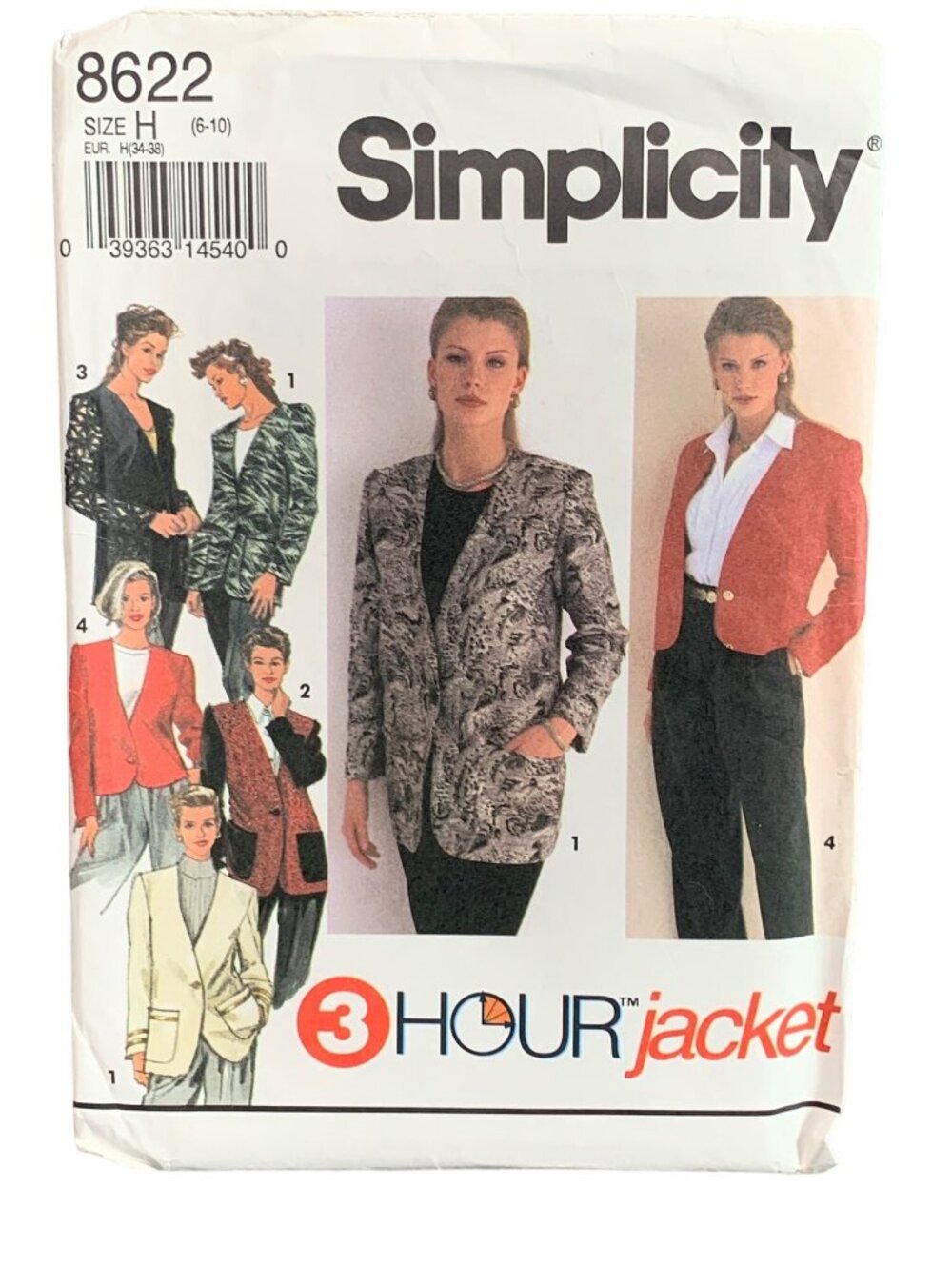 Simplicity 3 Hour Jacket Sewing Pattern 8622 Size 6-8-10 Womens Uncut